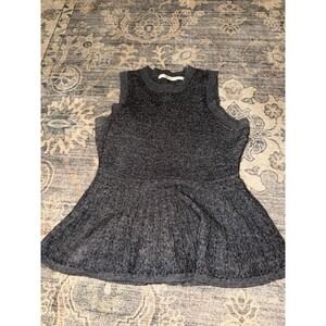 Susana Monaco Gray Knit Peplum Tank Top